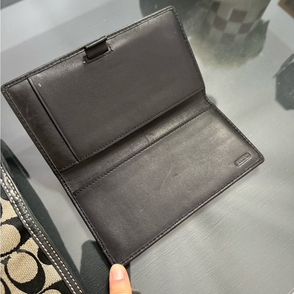 Classic coach Wallet with checkbook. Canvas with leather trim. - Picture 4 of 6